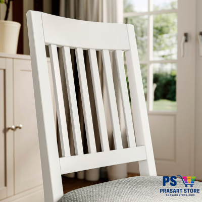 ชุดโต๊ะรับประทานอาหาร ชุดโต๊ะกินขาว โต๊ะ 4 ที่นั่งขยายเป็น 6  พร้อมเก้าอี้ 6 ตัว  Dining table set, a 4-seater table that extends to 6, with 6 chairs