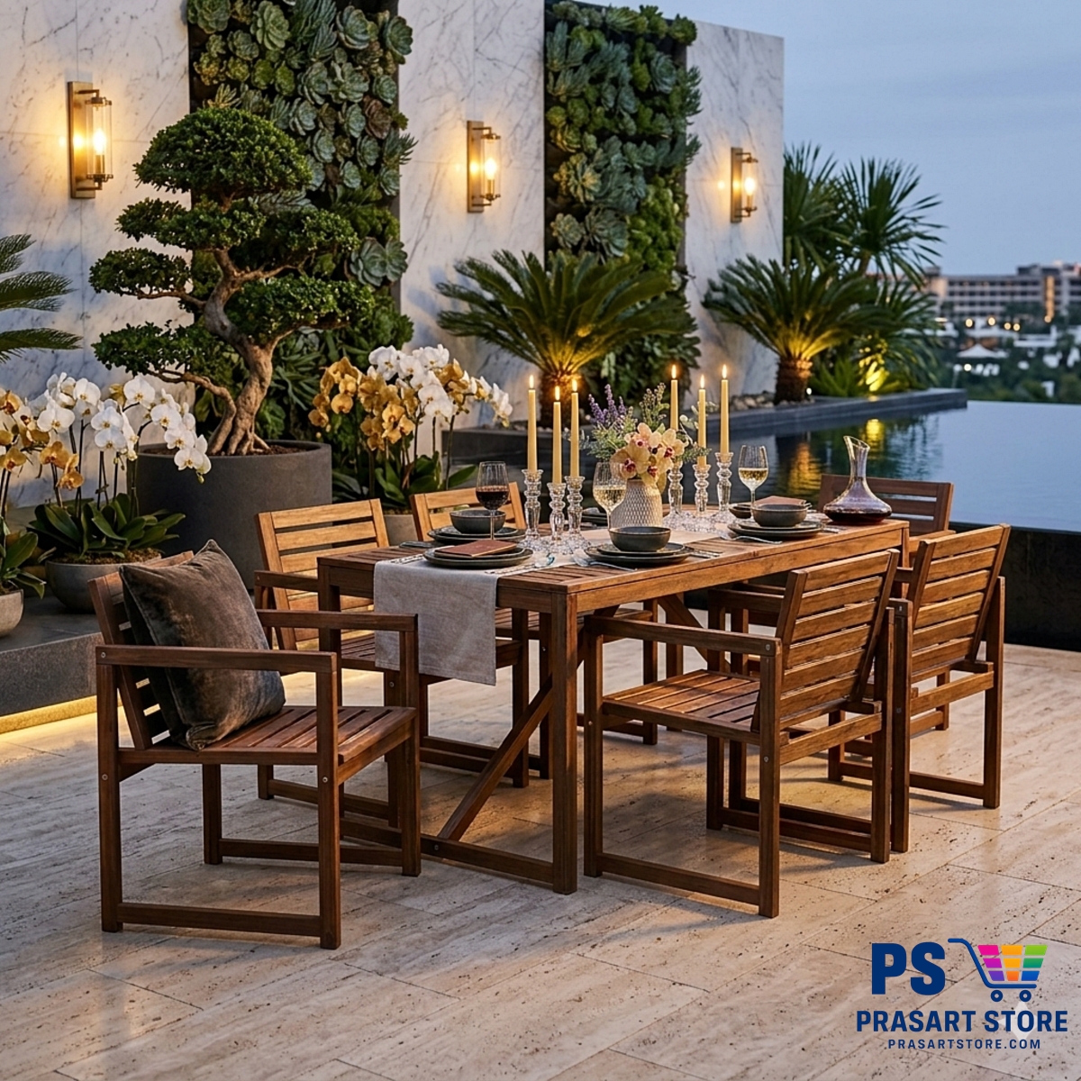 ชุดโต๊ะทานอาหาร Dining Table Set Outdoor Gemini_Generated_Image_94ksvc94ksvc94ks