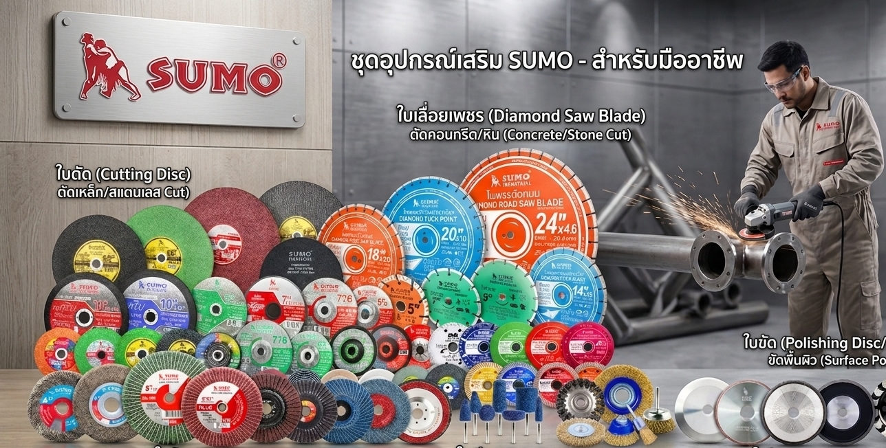 ใบเจียร ใบตัด ใบขัด ใบถู SUMO Grinding wheels cutting wheels polishing wheels abrasive wheels