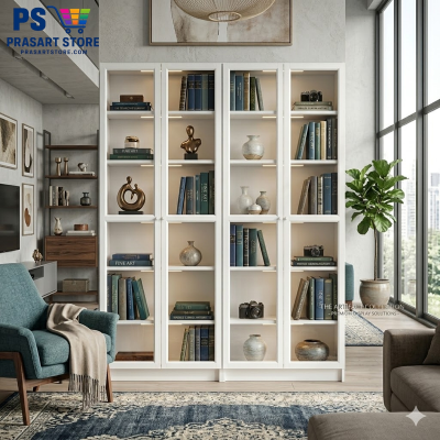 ตู้หนังสือ ตู้โชว์ ตู้ชั้นว่าง ตู้โชว์บานกระจก Bookcases, display cabinets, shelving units, glass-fronted display cabinets. 120x30x202 ซม