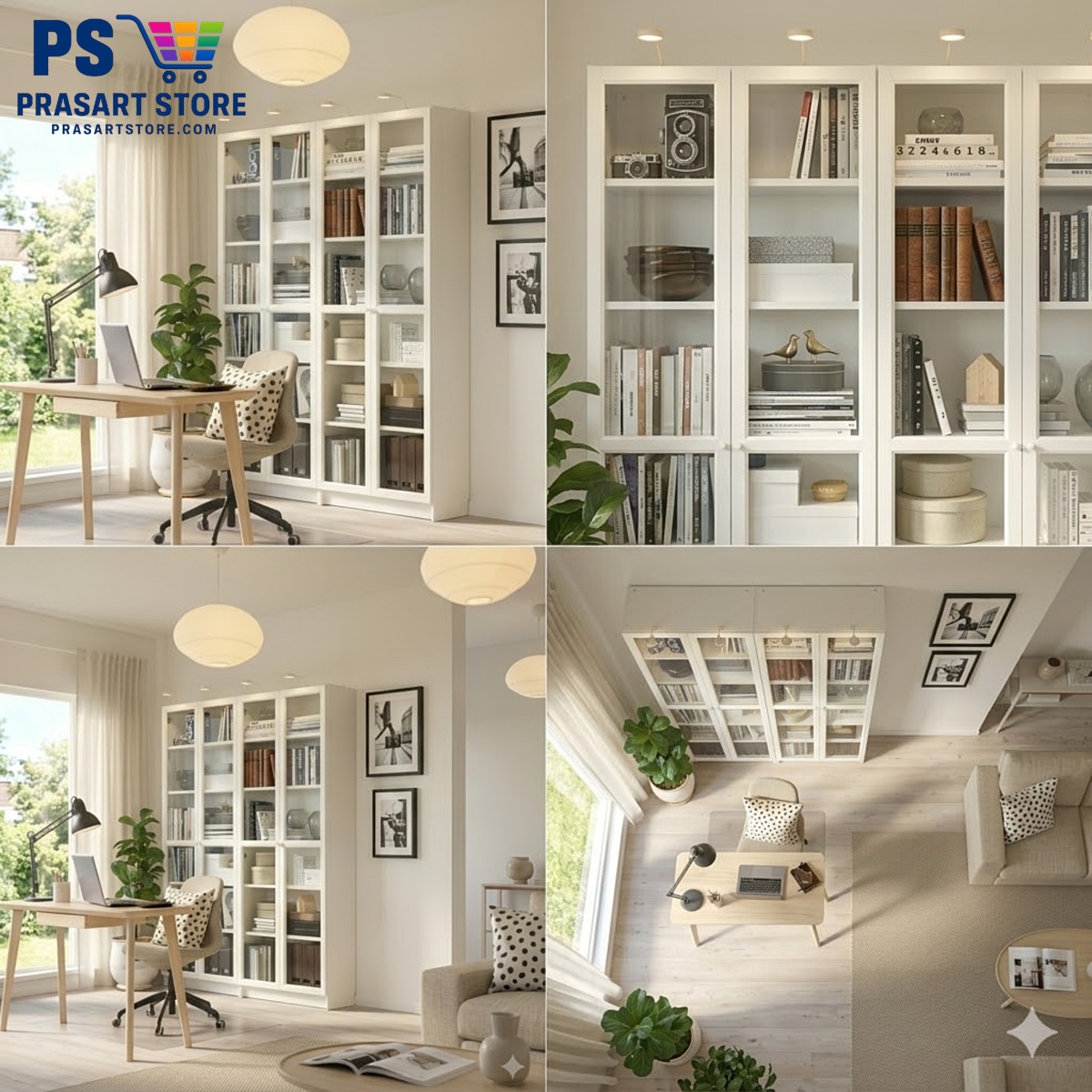 ตู้หนังสือ ตู้โชว์ ตู้ชั้นว่าง ตู้โชว์บานกระจก Bookcases Shelving Units glass cabinet 160X30X202 cm Prasartstore.com189fff24-06c8-426f-a420-214bb0115e31