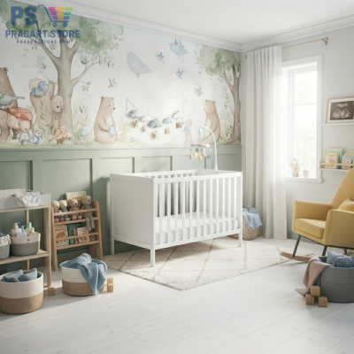 เตียงเด็กอ่อนไม้สีขาว Baby Cot  ดีไซน์มินิมอล ปลอดภัยสำหรับทารก  ขนาด 60x120 สูง 86 เซนติเมตร