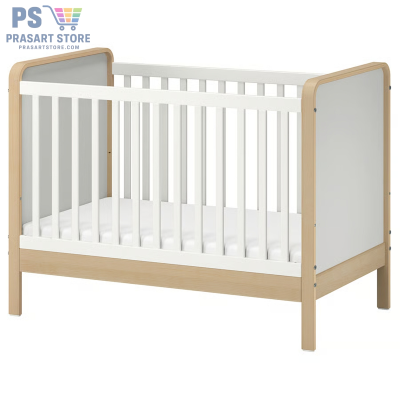 เตียงเด็กอ่อน Baby Bed Baby Cot ขนาด 60X120 สูง 93 ซม เตียงเด็กแรกเกิด 0-3 ปี