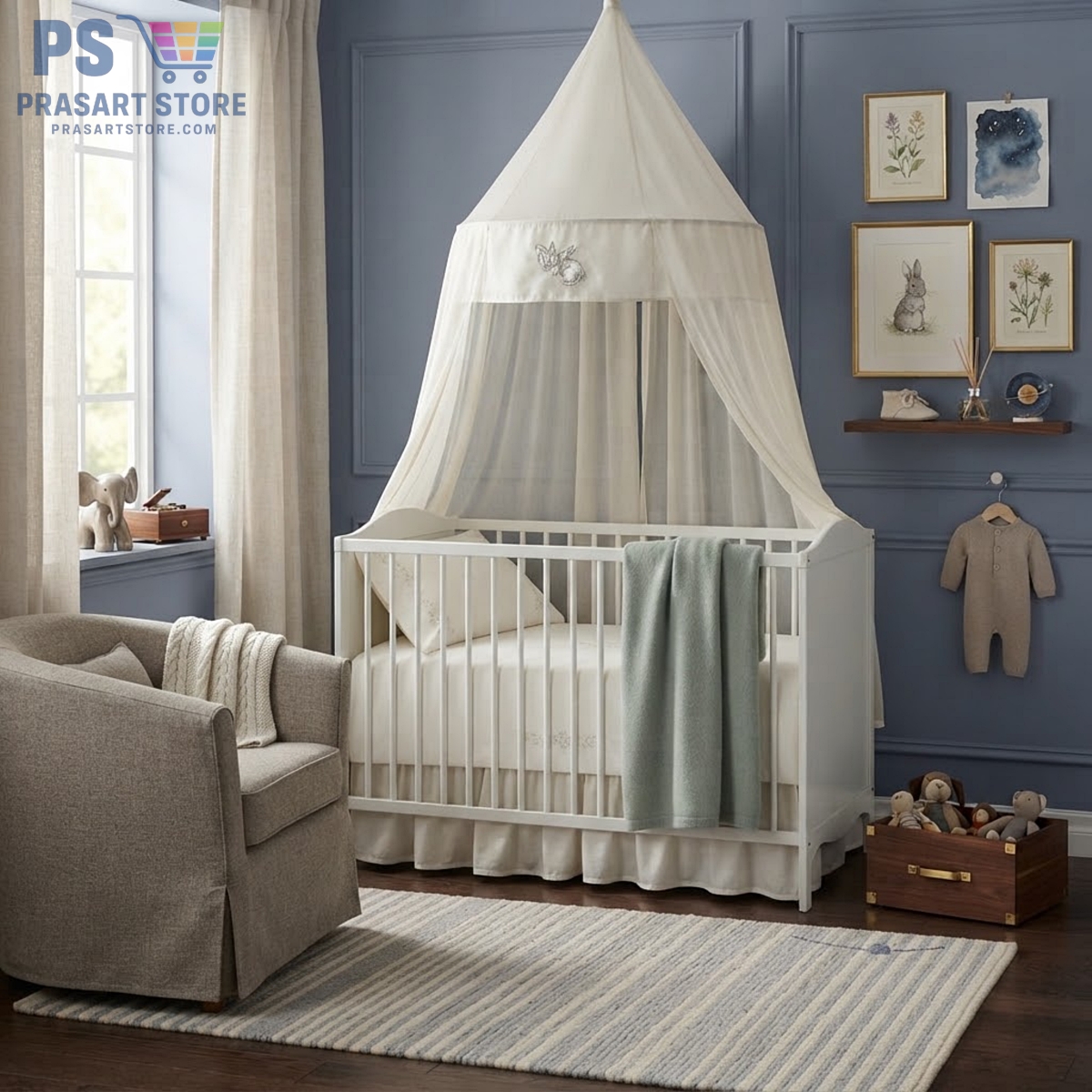 เตียงเด็กอ่อน Baby Bed Baby Cot ขนาด 60X120 สูง 84 ซมปรับความสูงของพื้นเตียงได้ 2 ระดับ74bff8ea-59d4-4754-83fd-e7d85c8f025f