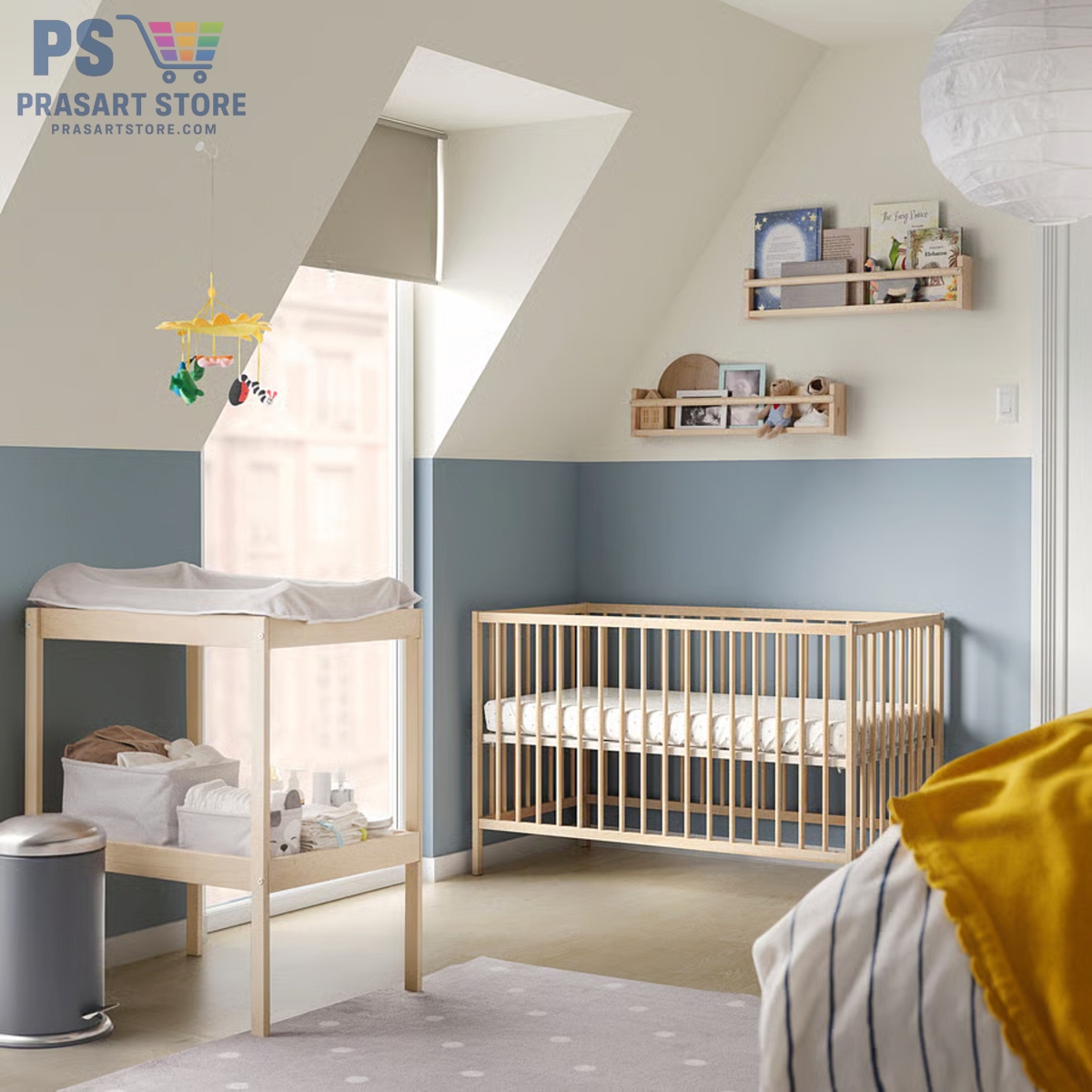 เตียงเด็กอ่อน Baby Bed Baby Cot Baby Crib ขนาด 60X120 สูง 80ซม ไม้บีช ระบายอาการได้ดี Prasartstore.comsniglar-cot-birch__1191088_pe900454_s5