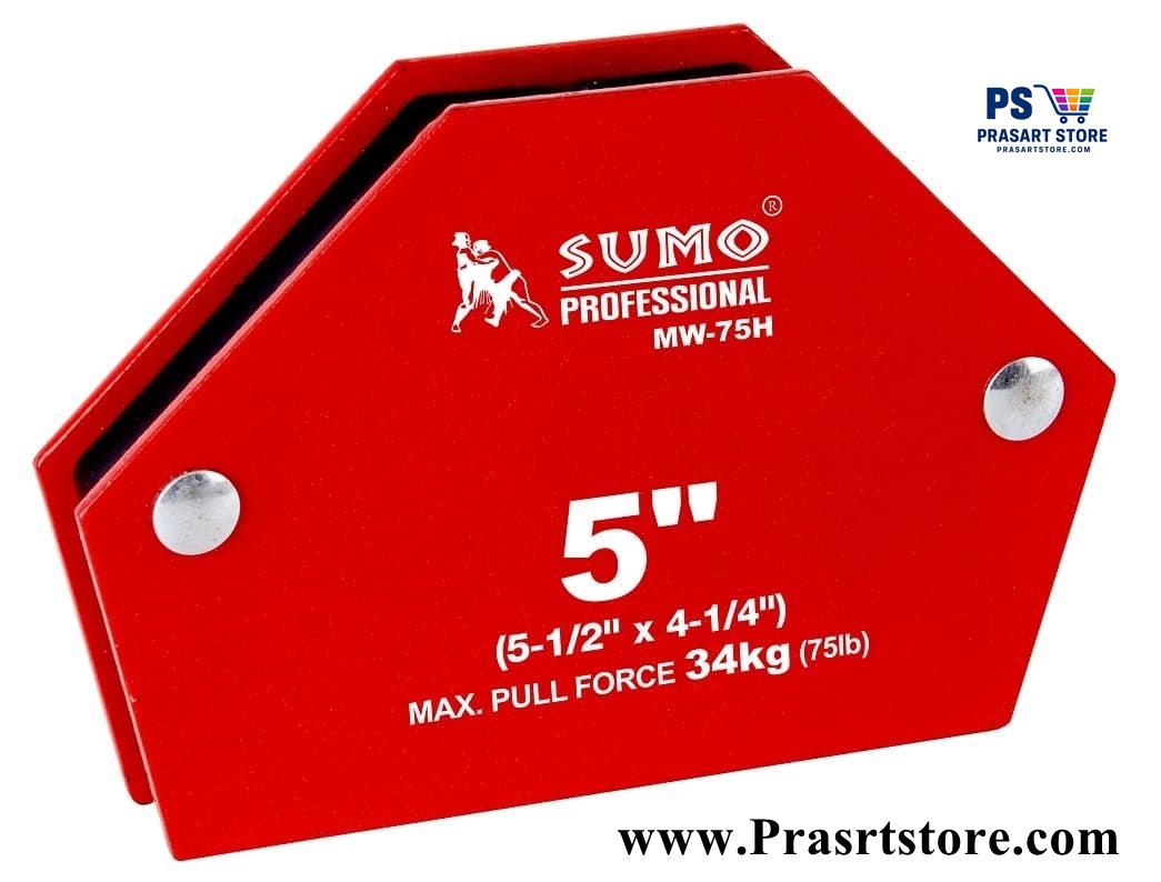 แม่เหล็กจับฉาก 6 เหลี่ยม ขนาด 5 นิ้ว  โดยแม่เหล็กสามารถดูดชิ้นงานได้ถึง 34 กิโลกรัม Magnetic welding holder 6 angle 5