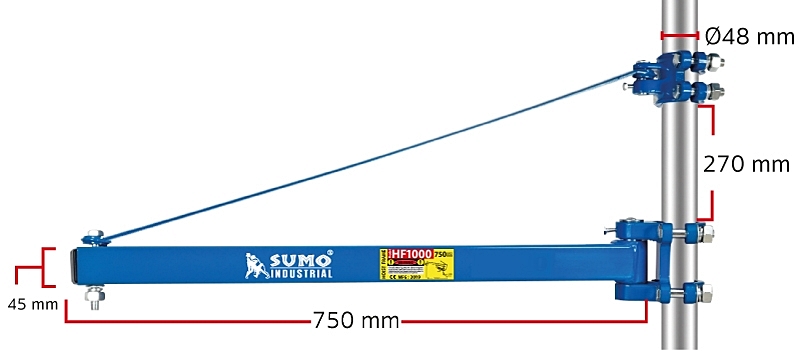 คานสำหรับยึดรอกสลิงไฟฟ้า พร้อมแกนหมุนแขวนรอกสลิงไฟฟ้า รุ่น HF1000 SUMO Rotary Hoist Frame Mod.HF1000 SUMO