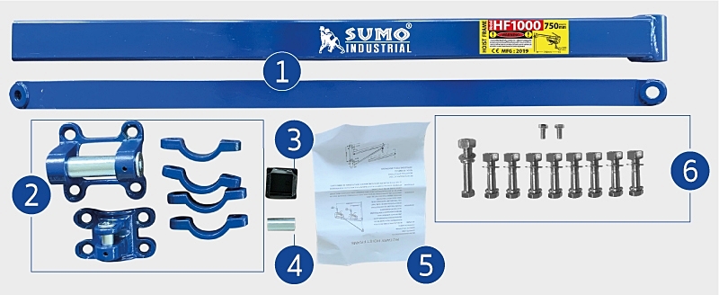 คานสำหรับยึดรอกสลิงไฟฟ้า พร้อมแกนหมุนแขวนรอกสลิงไฟฟ้า รุ่น HF1000 SUMO Rotary Hoist Frame Mod.HF1000 SUMO  prasartstore.com1004
