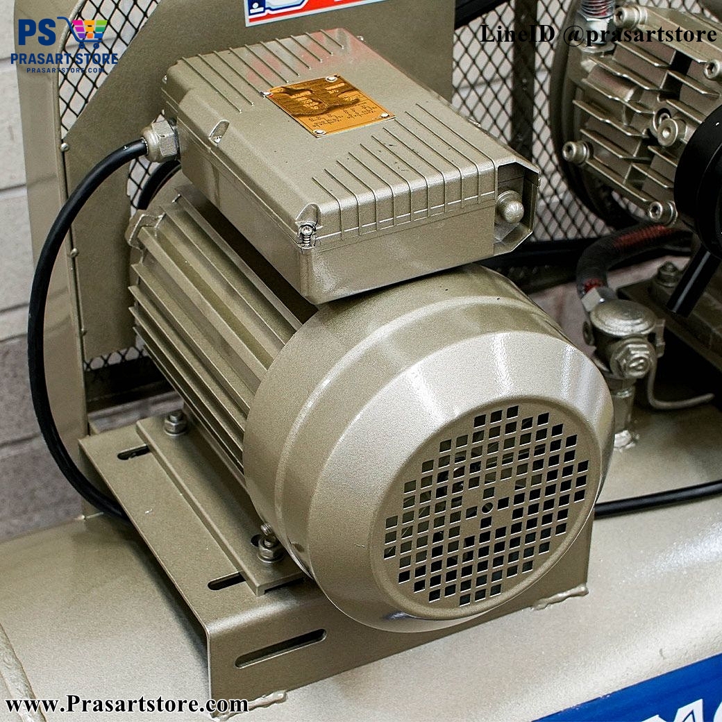 ปั๊มลม ปั๊มลมลูกสูบสายพาน 150 ลิตร แรงดัน 8 บาร์ 400ลิตร  AIR COMPRESSOR 4HP 150L Pressure 8 bar 400 liters  Prasartstore.com  34332002020