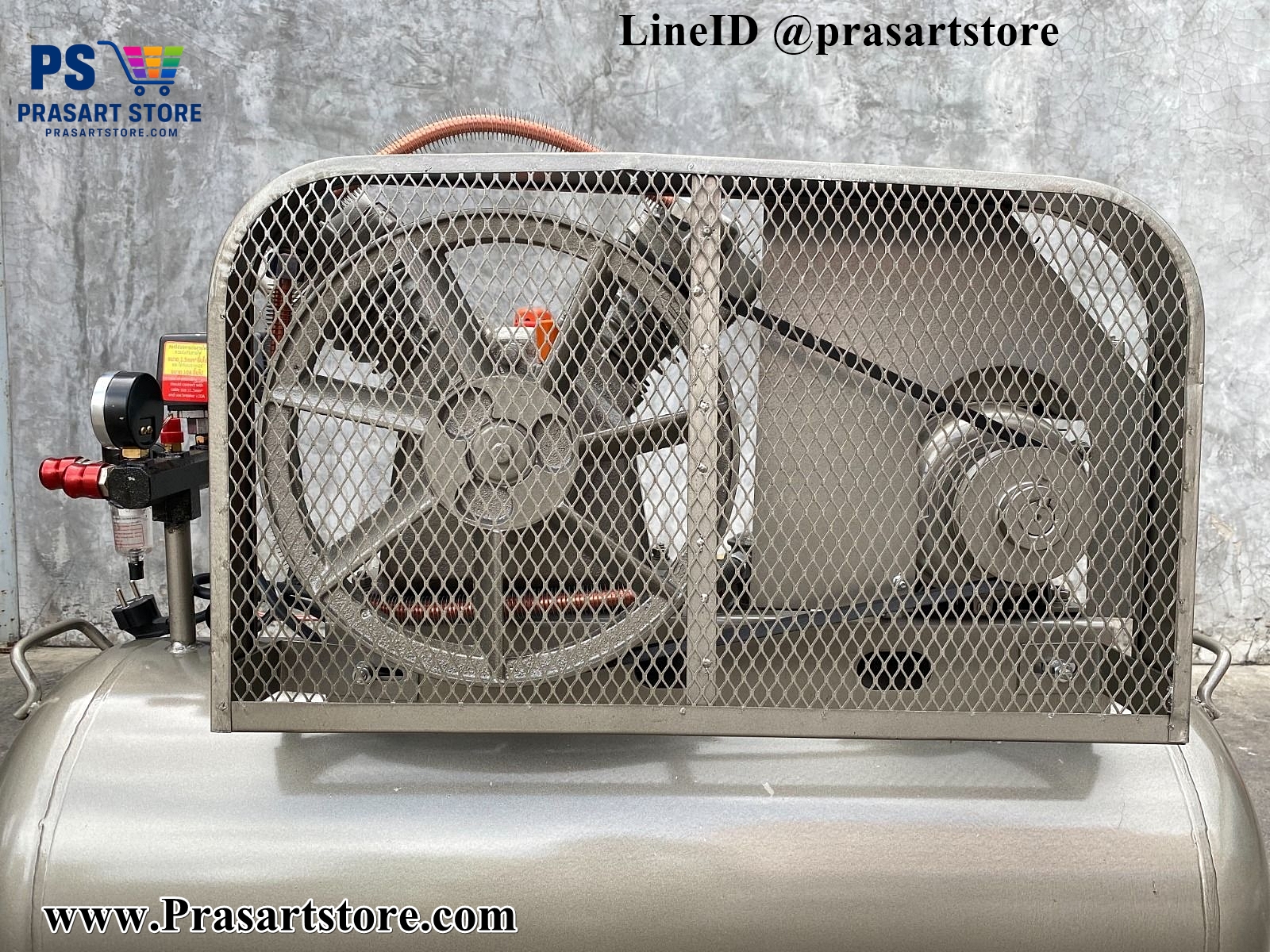 ปั๊มลมลูกสูบสายพาน 100L มอเตอร์ 3.0HP 2200w ลวดทองแดง 100 Air Compressor 3HP 100L Sumo Prasartstore.com 2222101010