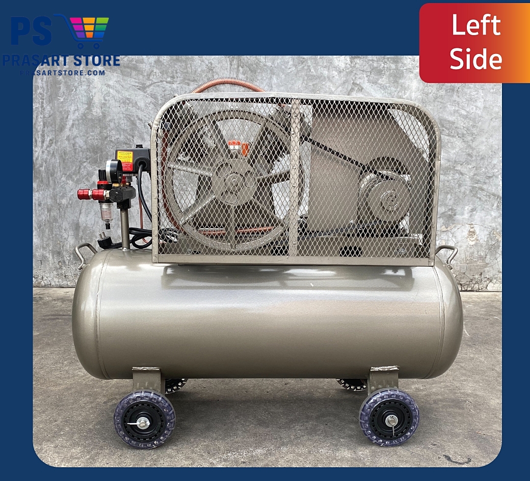 ปั๊มลมลูกสูบสายพาน 100L มอเตอร์ 3.0HP 2200w ลวดทองแดง 100 Air Compressor 3HP 100L Sumo Prasartstore.com  1111101010