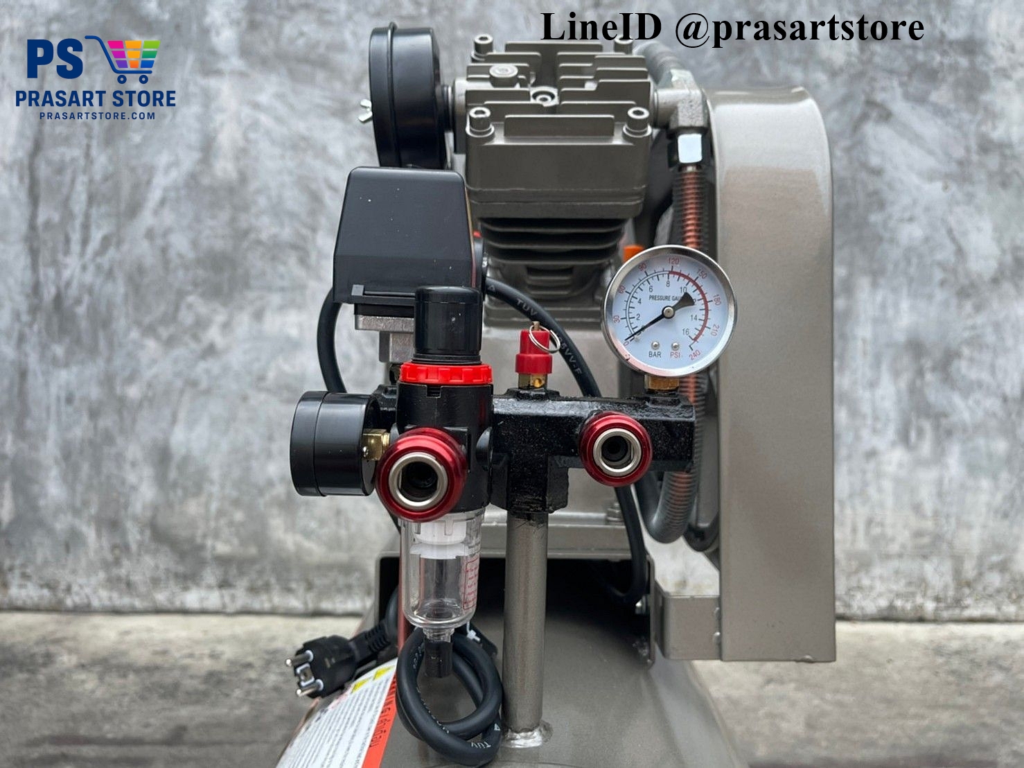 ปั๊มลม 3 HP  ปั๊มลมลูกสูบสายพาน 100L มอเตอร์ 3.0HP 2200w ลวดทองแดง 100% Air Compressor 3HP 100L