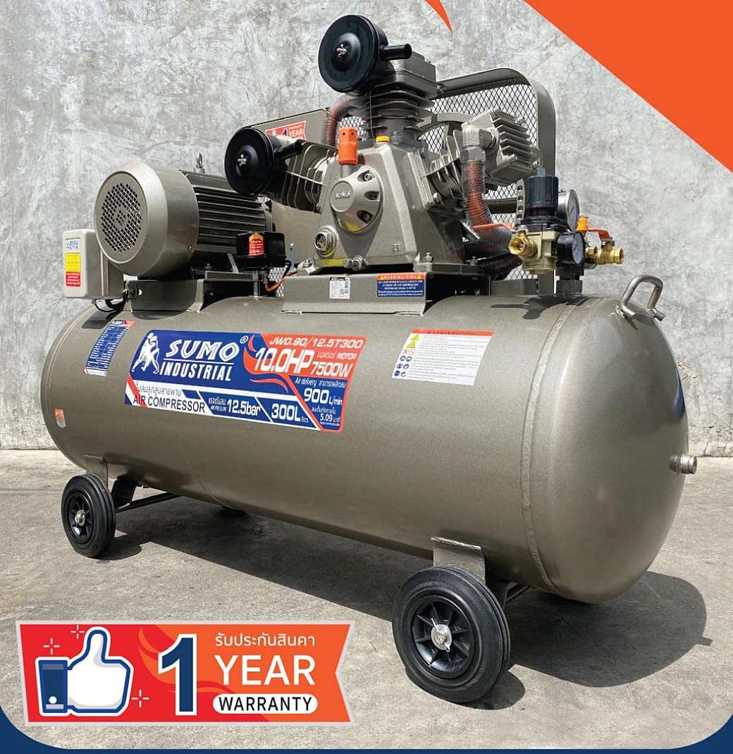 ปั๊มลม ปั้มลมลูกสูบสายพาน 300 ลิตร มอเตอร์ 10.0HP 7500W  Air Compressor 10HP 300L 7500w SUMO Prasartstore.com2222