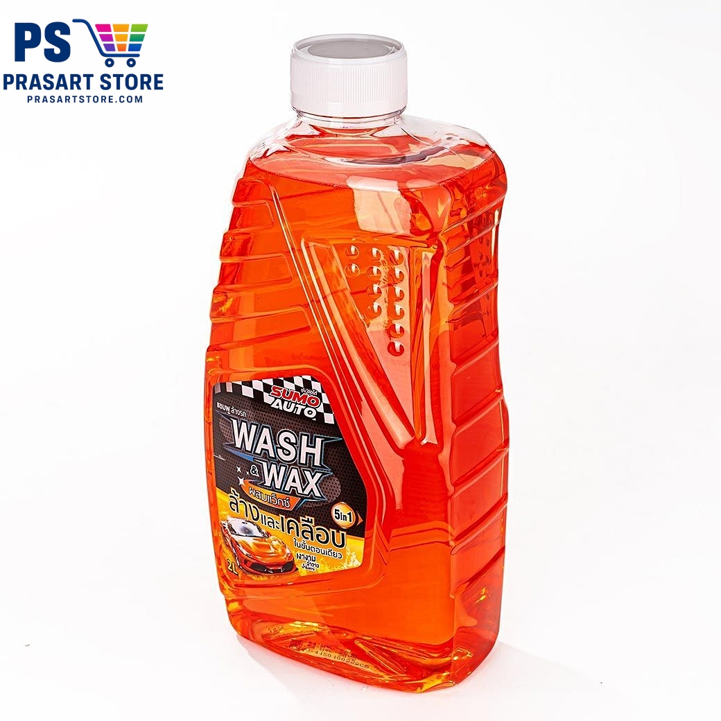 แชมพูล้างรถ Car Wash Shampoo แชมพูล้างรถผสมแว๊กซ์ ขนาด 2ลิตร SUMO 500m CAR WASH WITH WAX SUMO 2L