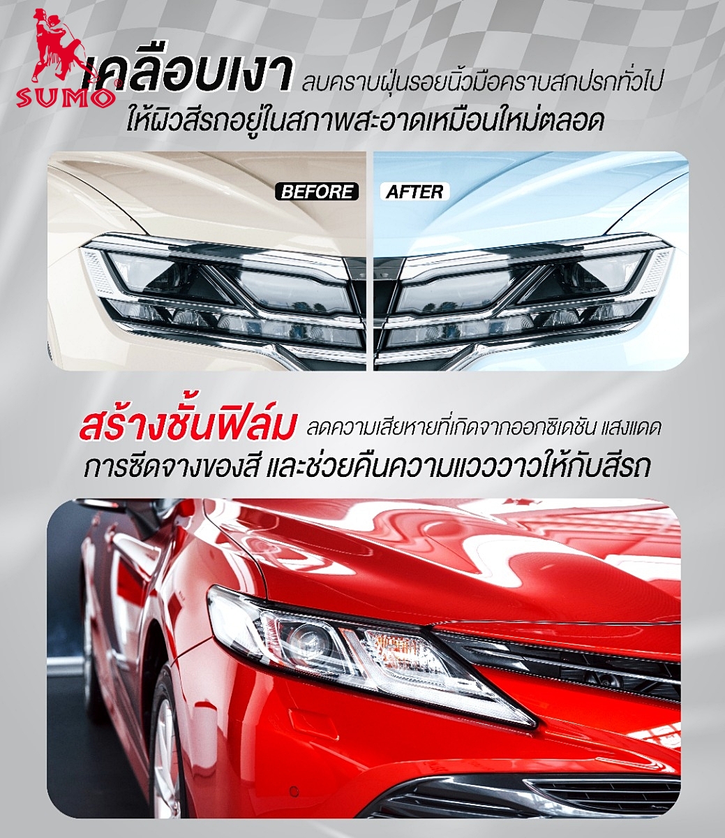 สเปรย์แว็กซ์ ar Wax Spray  SUMO 3IN1 High Gloss Shine, Ceramic Coating Spray, Instant Mirror Finish  Prasartstore.com  77