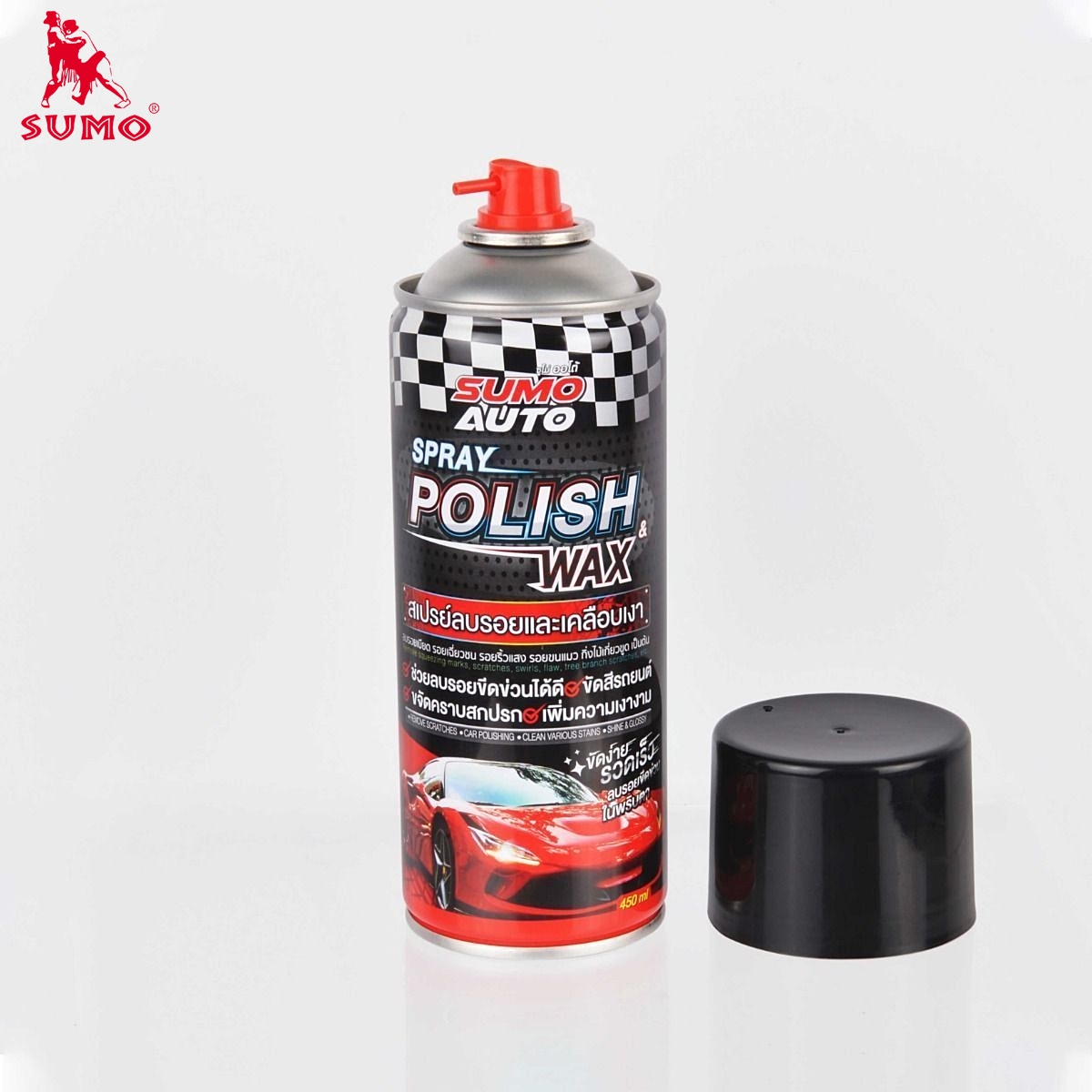 สเปรย์ลบรอยและเคลือบเงา Spray Polish  Wax  Prime Gloss  All in One Scratch Repair 450ml SUMO AUTO Prasartstore.com 3333