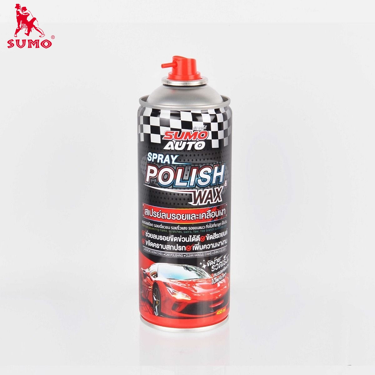 สเปรย์ลบรอยและเคลือบเงา Spray Polish  Wax  Prime Gloss  All in One Scratch Repair 450ml SUMO AUTO Prasartstore.com 4444