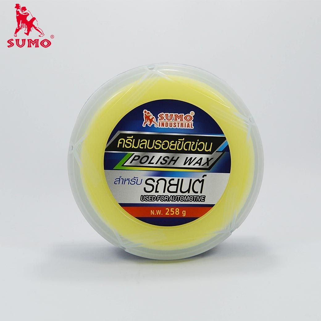 ครีมลบรอยขีดข่วนรถยนต์ประสิทธิภาพสูง ขจัดคราบเหลือง   Polish wax 258g SUMO AUTO  Prasartstore.com111