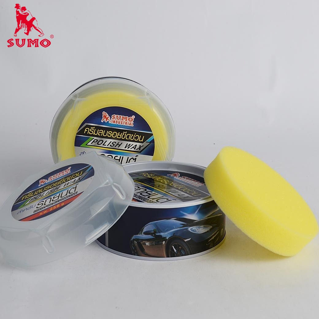 ครีมลบรอยขีดข่วนรถยนต์ประสิทธิภาพสูง ขจัดคราบเหลือง   Polish wax 258g SUMO AUTO  Prasartstore.com444