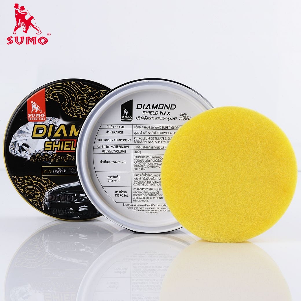 แว็กซ์เคลือบสีรถ เปลี่ยนรถคันเดิม ให้เงาฉ่ำประกายดุจรถใหม่ สำหรับสีเข้ม 300g SUMO  Prasartstore.com511